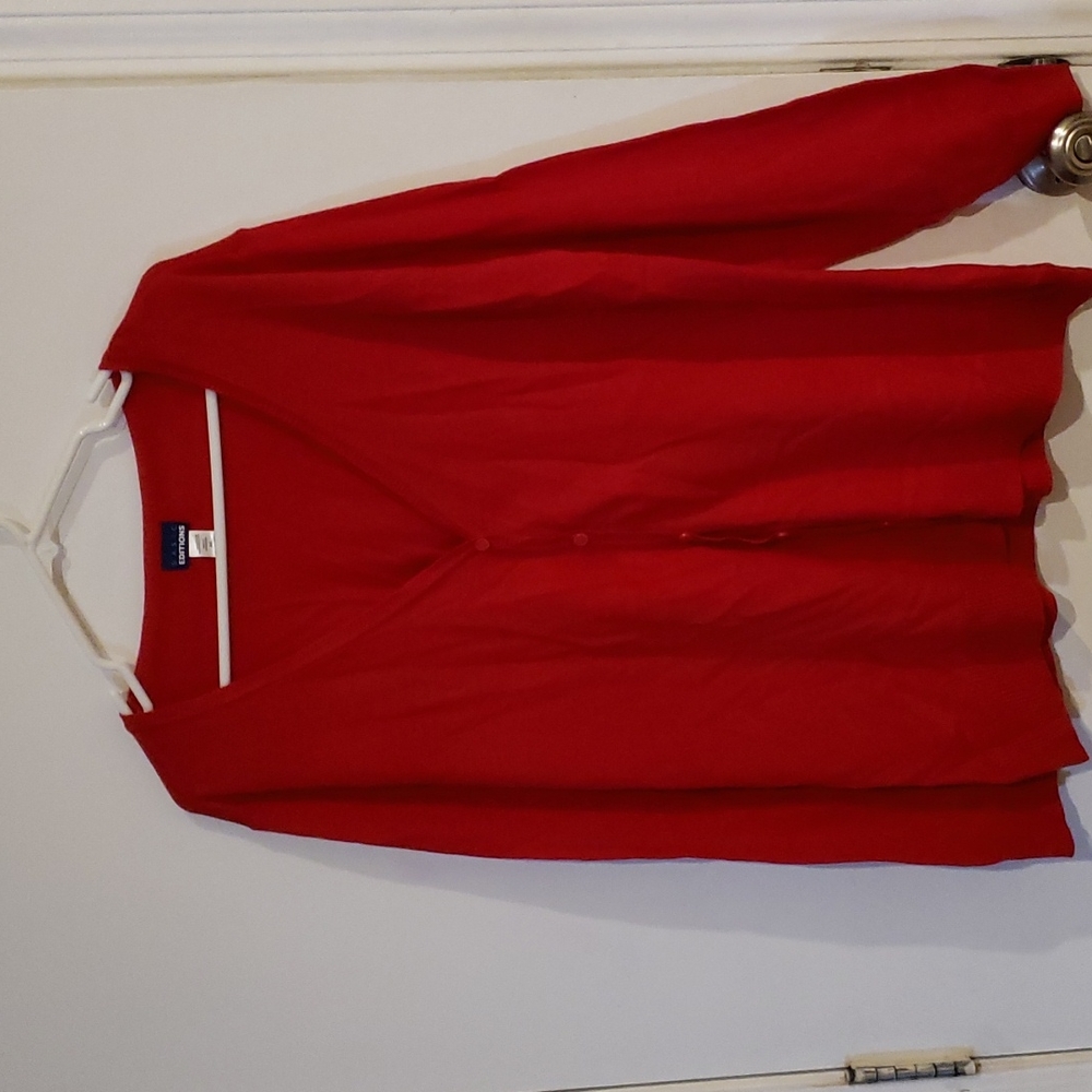 Basic Editions Red Cardigan Size XXL